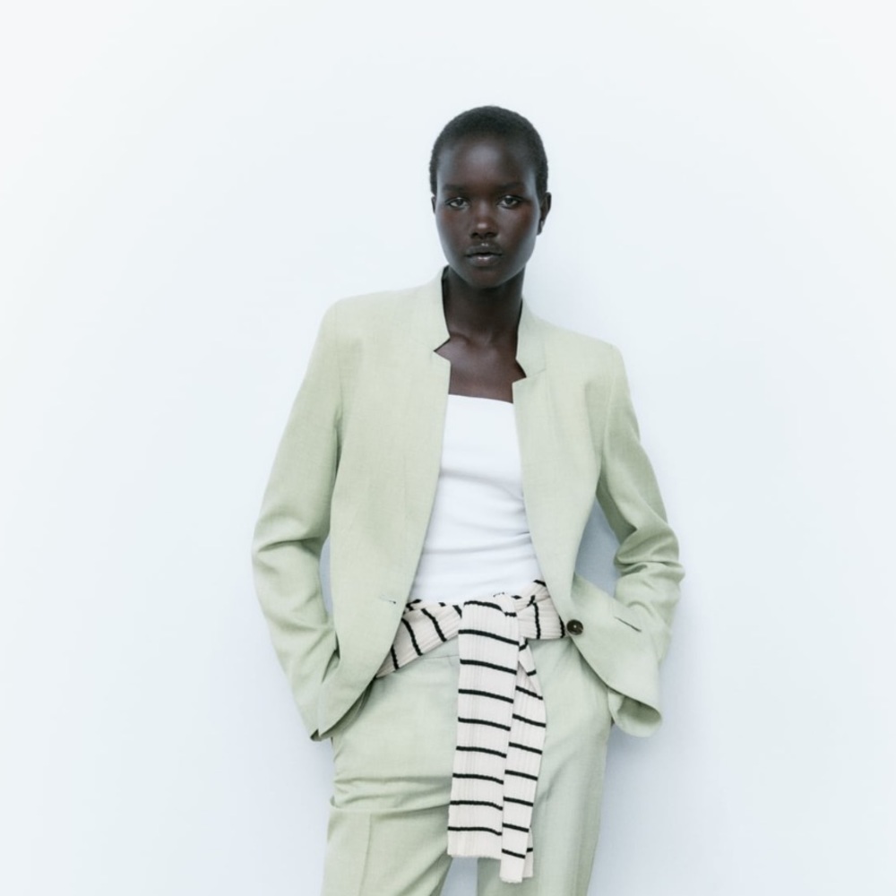 Zara Blazer with Inverted Lapel- size 6 NWT